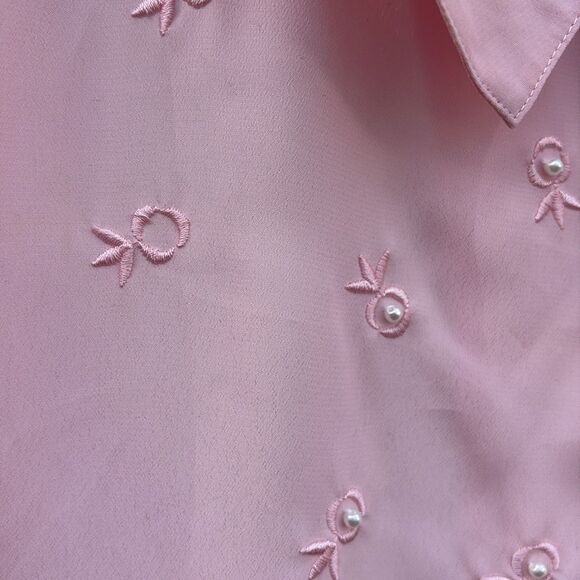 Vintage Laura and Jayne pink pearl shirt 16 - Picture 4 of 7